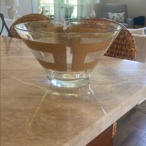 Pasinski - Vintage MCM with Elegant Gold 22K and Clear Glass Bowl